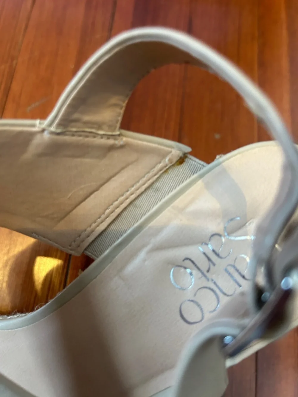 Franco Sarto Espadrille Wedge Sandals Size 10 Cream Ankle Strap Platform Summer